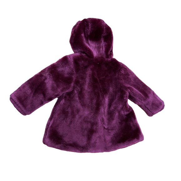 The Childrens’s Place Faux Fur Baby Coat Flower Child Little Girl Hood Coat - Picture 2 of 5